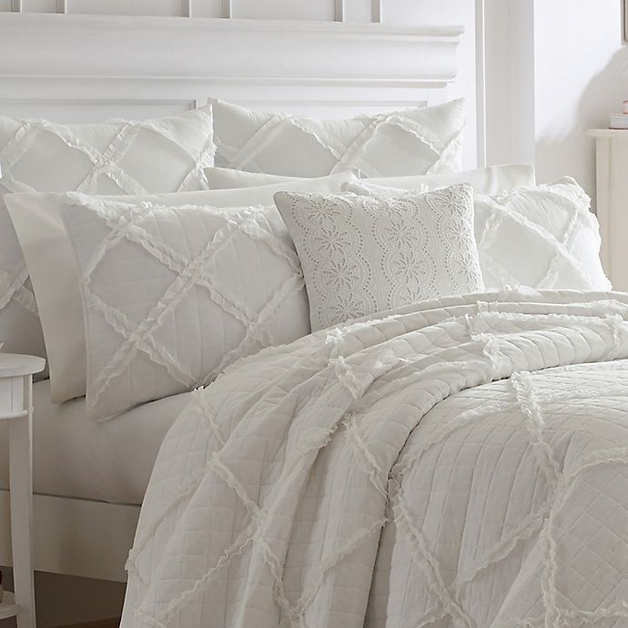 slide 2 of 3, Laura Ashley Maisy Quilt Set T White, 1 ct