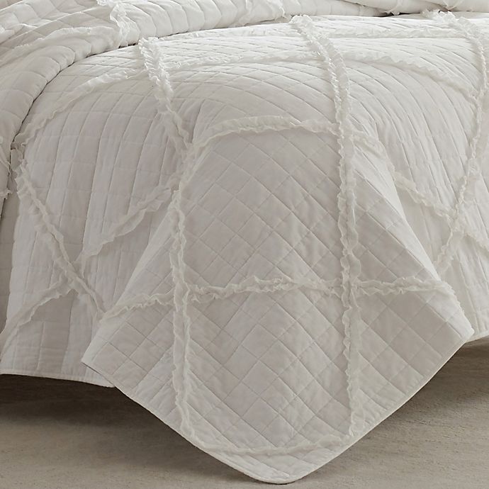 slide 3 of 3, Laura Ashley Maisy Quilt Set T White, 1 ct