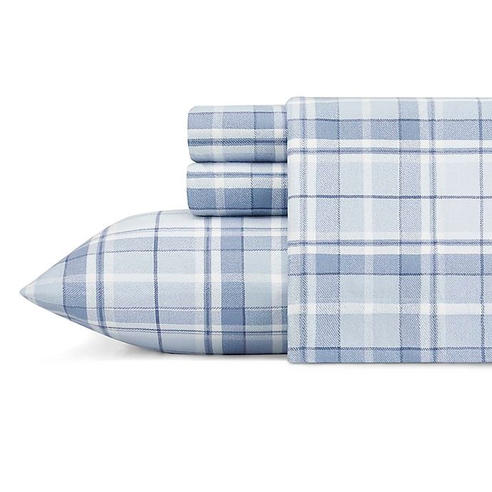 slide 1 of 2, Laura Ashley Mulholland Plaid Flannel Sheet Set, 1 ct