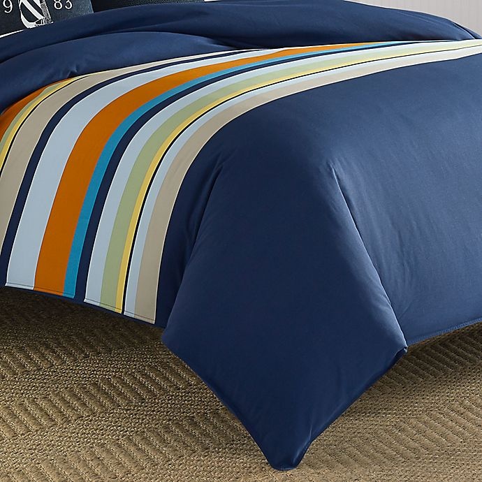 slide 3 of 3, Nautica Heritage Sailing Stripe Reversible Twin Comforter Set - Navy, 1 ct