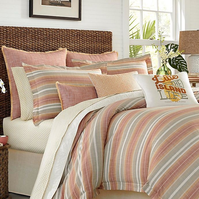 slide 2 of 2, Tommy Bahama Sunrise Stripe Standard Pillow Sham - Coral, 1 ct