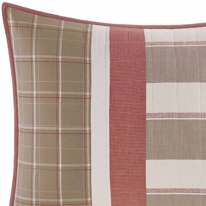 slide 2 of 3, Nautica Crimstead Khaki/Red Standard Sham, 1 ct