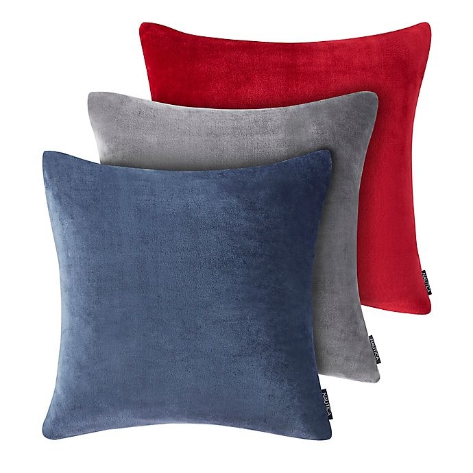 slide 3 of 3, Nautica Ultra Soft Plush European Pillow Sham - Red, 1 ct