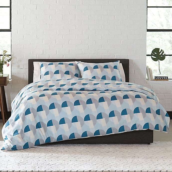 slide 4 of 5, Novogratz Collection Skye Geo Twin Duvet Cover Set - Blue, 2 ct