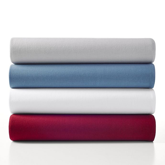 slide 3 of 4, Nautica Jersey Knit Solid Twin Sheet Set - White, 1 ct