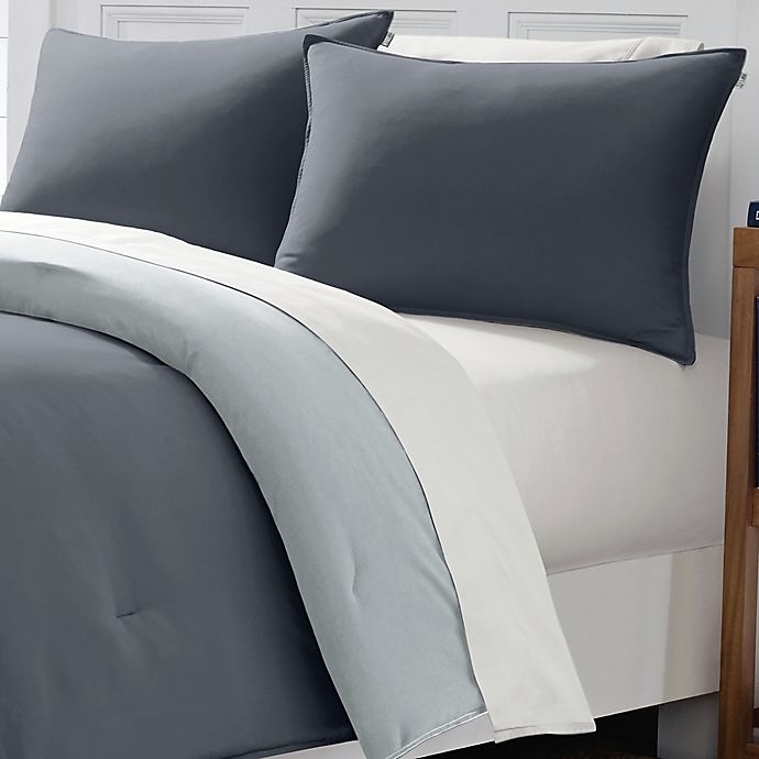 slide 3 of 8, Nautica Solid Reversible Microfiber King Comforter Set - Grey, 1 ct