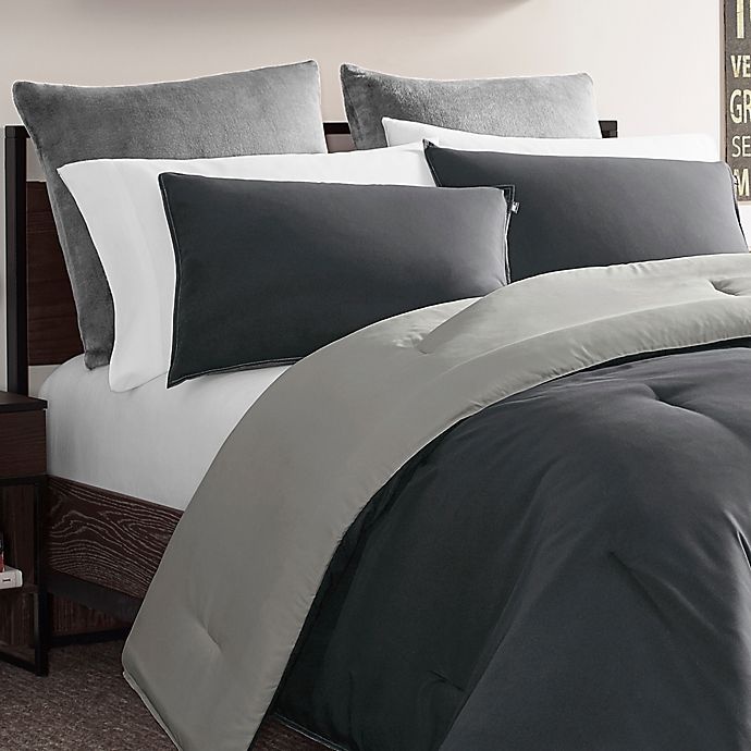 slide 5 of 8, Nautica Solid Reversible Microfiber King Comforter Set - Grey, 1 ct