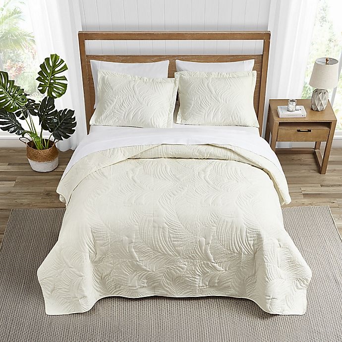 slide 2 of 6, Tommy Bahama Paradise Fronds Reversible Full/Queen Quilt Set - Ivory, 3 ct