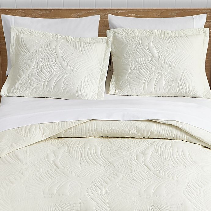 slide 3 of 6, Tommy Bahama Paradise Fronds Reversible Full/Queen Quilt Set - Ivory, 3 ct