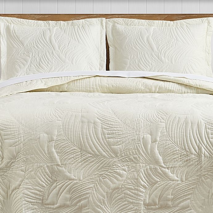 slide 4 of 6, Tommy Bahama Paradise Fronds Reversible Full/Queen Quilt Set - Ivory, 3 ct