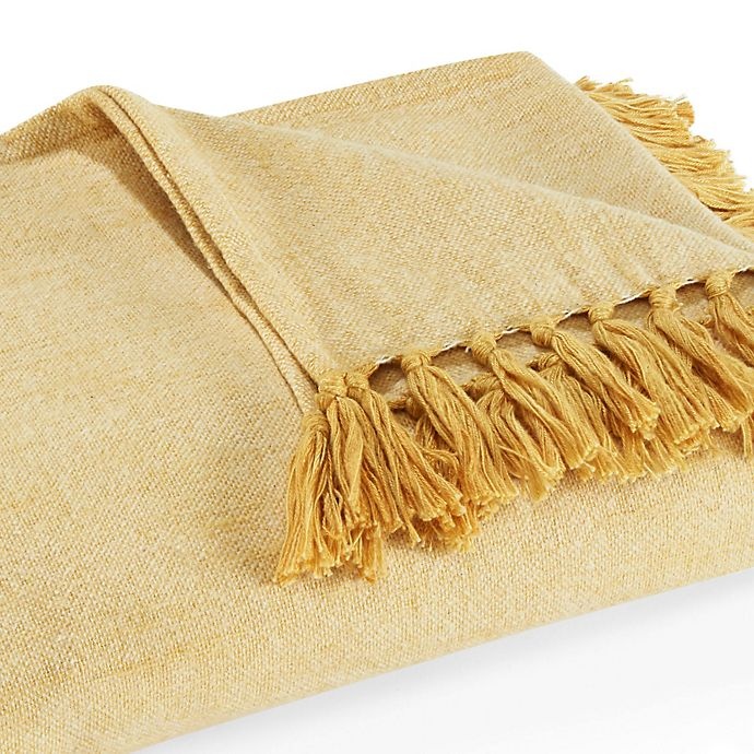 slide 2 of 3, Tommy Bahama Canvas Fringe Throw Blanket - Ochre, 1 ct