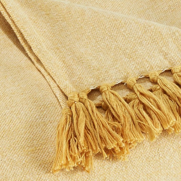 slide 3 of 3, Tommy Bahama Canvas Fringe Throw Blanket - Ochre, 1 ct