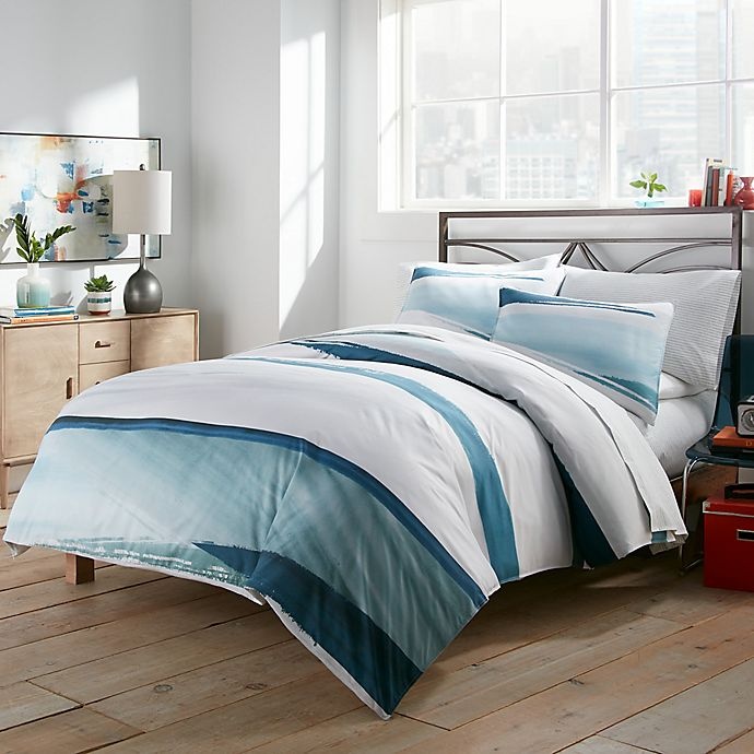 slide 2 of 6, City Scene Aquarelle Reversible Full/Queen Comforter Set - Navy, 3 ct