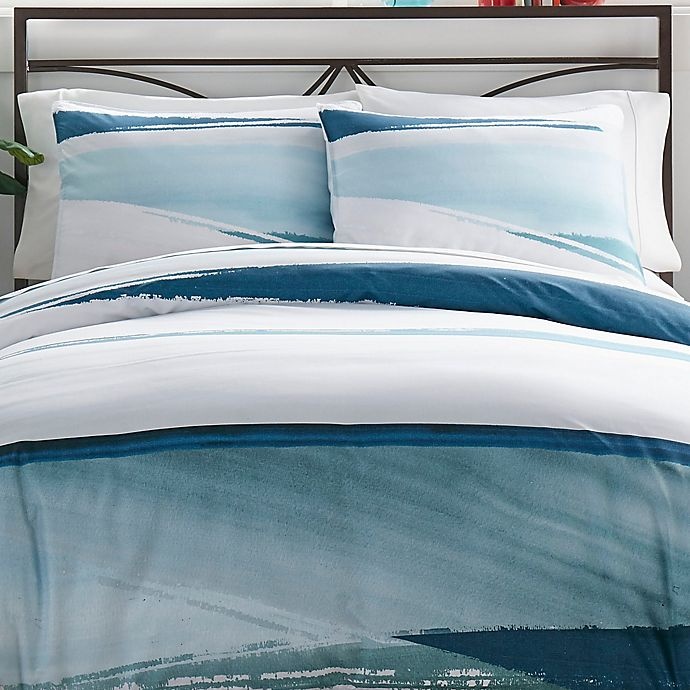 slide 4 of 6, City Scene Aquarelle Reversible Full/Queen Comforter Set - Navy, 3 ct