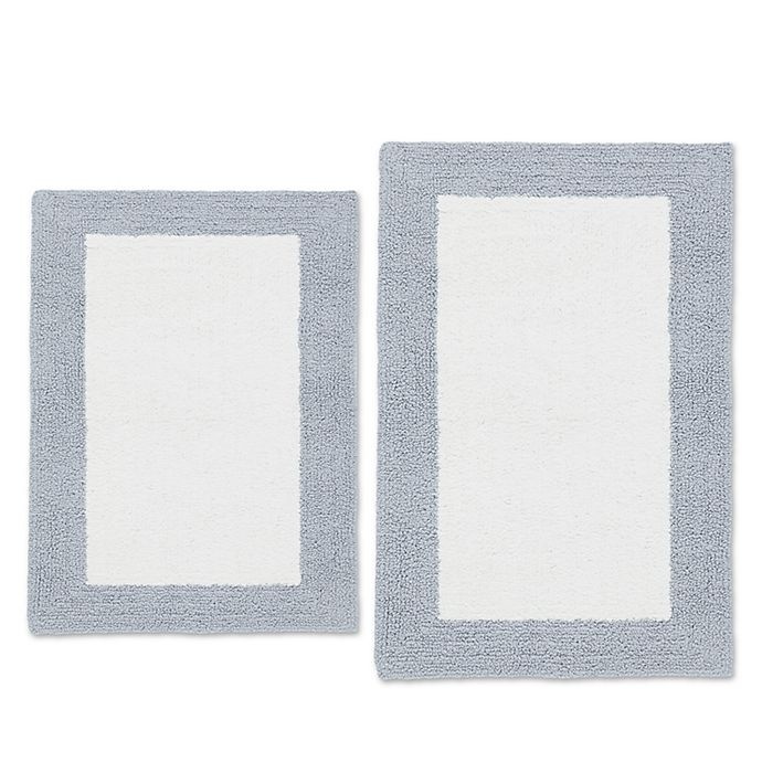 slide 1 of 3, Vera Wang Pure Serenity Organic Cotton Bath Rug Set - White/Blue, 2 ct