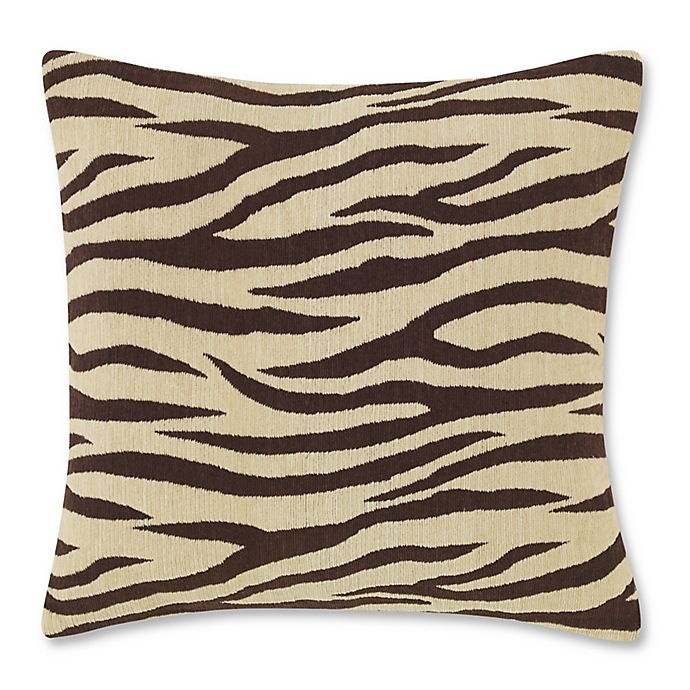 slide 1 of 4, Tommy Bahama Chenille Zebra Cocoa Square Pillow, 1 ct