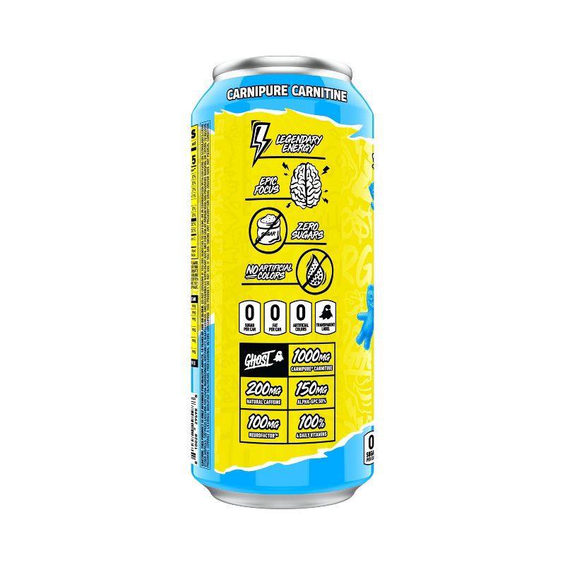 slide 2 of 3, Ghost Energy Sour Patch Blue Ras Energy Drink - 16 fl oz Can, 16 fl oz