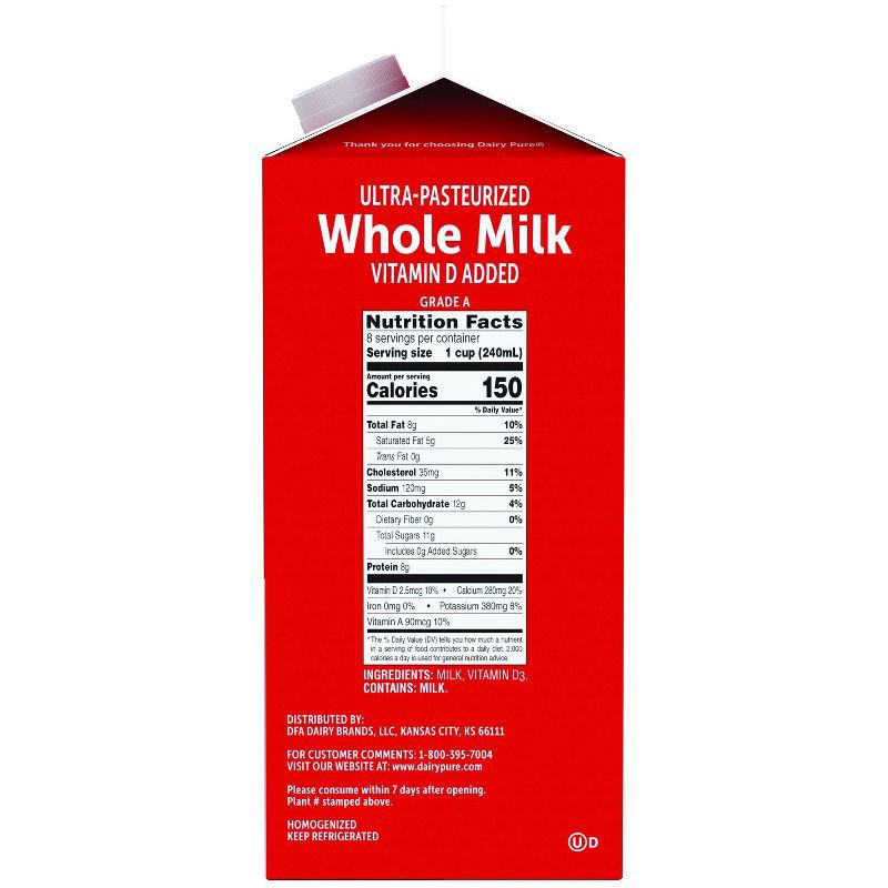 slide 2 of 3, DairyPure Vitamin D Whole Ultra Pasteurized Milk - 0.5gal, 1/2 gal