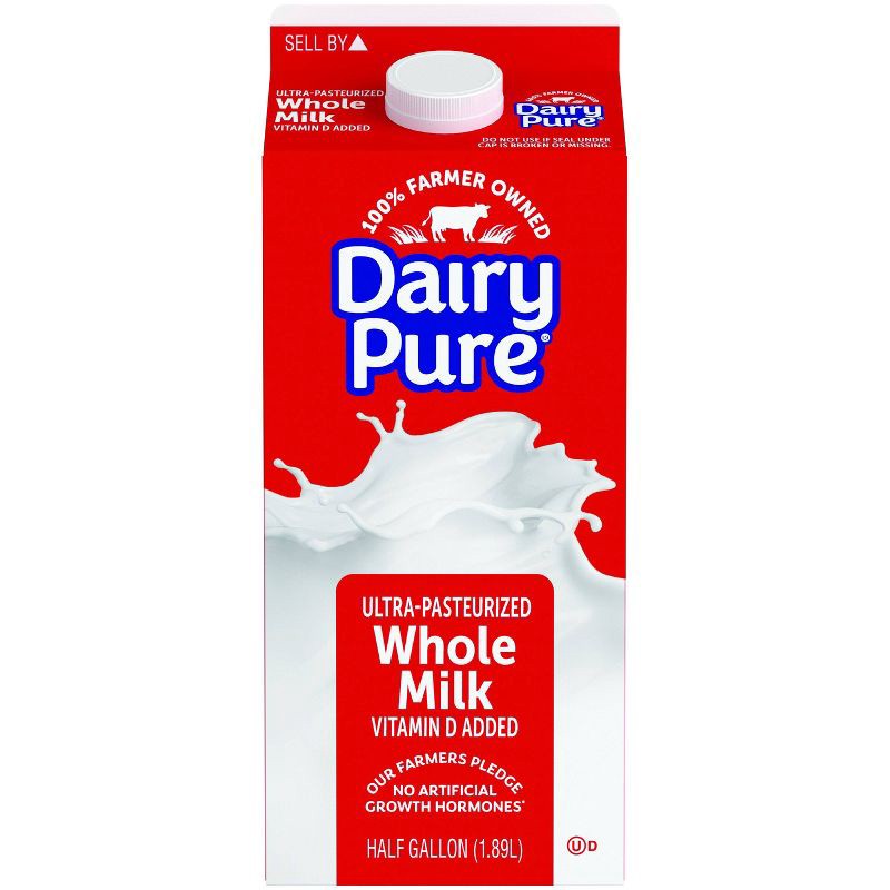 slide 1 of 3, DairyPure Vitamin D Whole Ultra Pasteurized Milk - 0.5gal, 1/2 gal