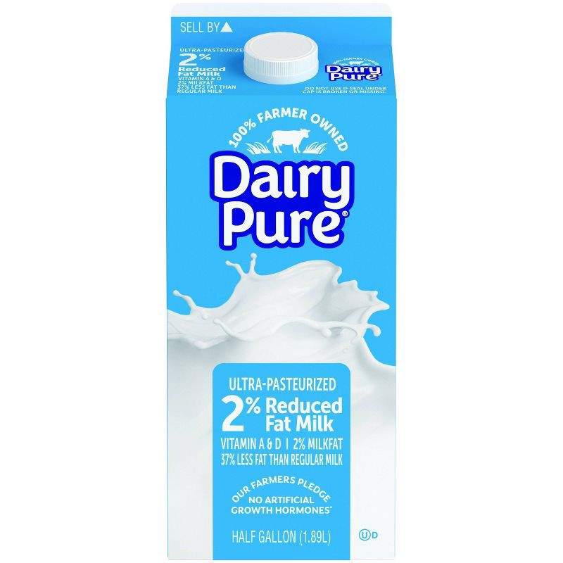 slide 1 of 3, DairyPure 2% Reduced Fat Ultra Pasteurized Milk - 0.5gal, 1/2 gal
