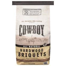 Cowboy 14lb Hardwood Briquets: Ideal for Charcoal Grills, Patio Solid Fuel, 14.65lb Product Weight