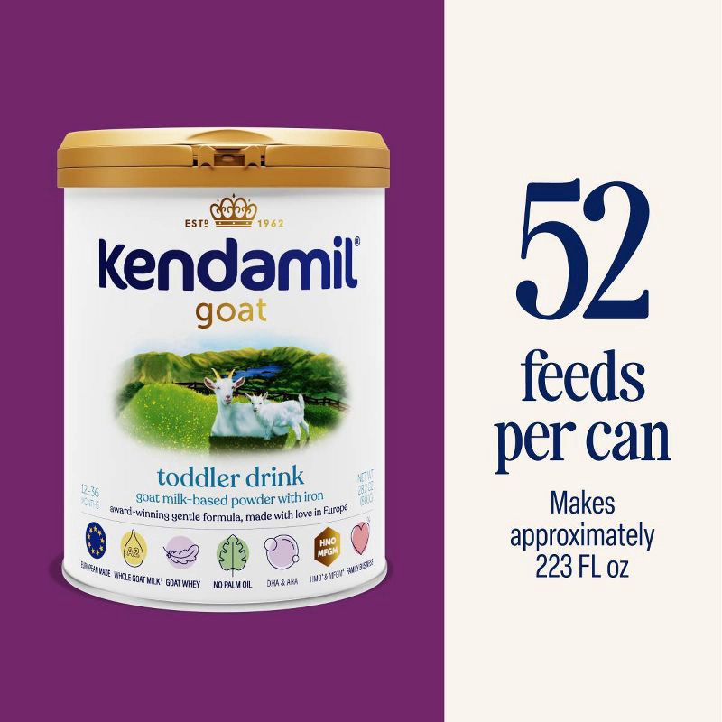 slide 6 of 7, Kendamil Goat Toddler Drink Powder Formula - 28.2oz, 28.2 oz