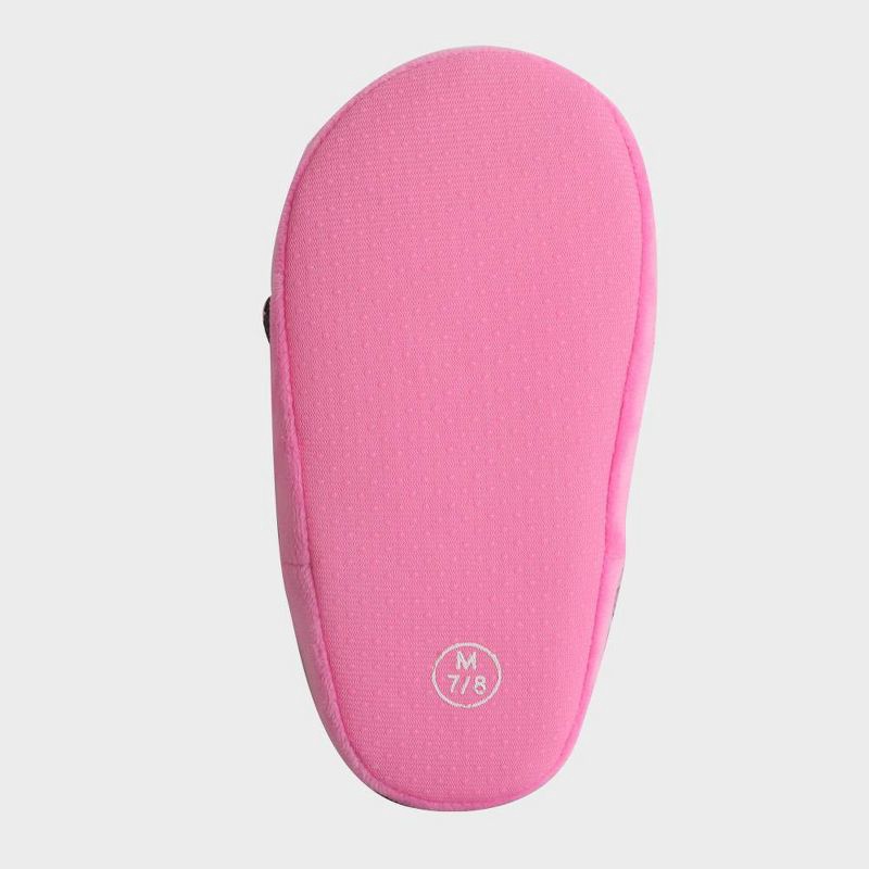 slide 7 of 7, Toddler Girls' Disney Minnie Sock Slippers - Pink S: Breathable Lightweight Design, Closed Round Toe, Slip-On Style, 1 ct