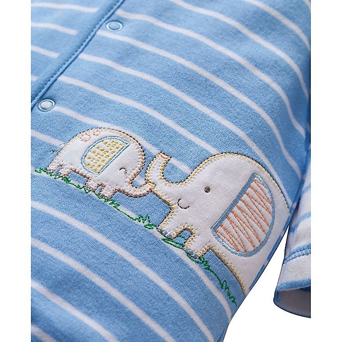 slide 2 of 2, Little Me Preemie Elephant Striped Footie and Hat Set - Blue, 2 ct