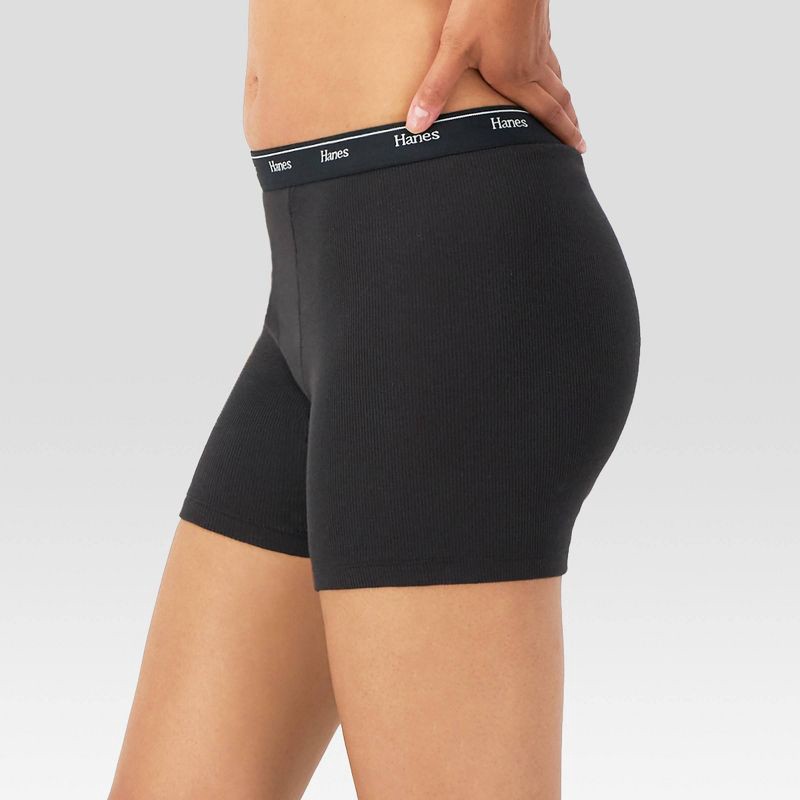 slide 4 of 8, Hanes Originals Women's 4pk Underwear Boxer Brief Stretch-Cotton - White/Red/Black XXL, 4 ct