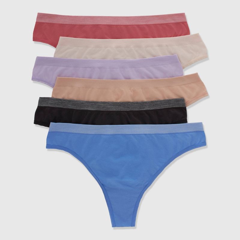 slide 1 of 5, Hanes Women's 6pk Thong - Colors May Vary M, 6 ct