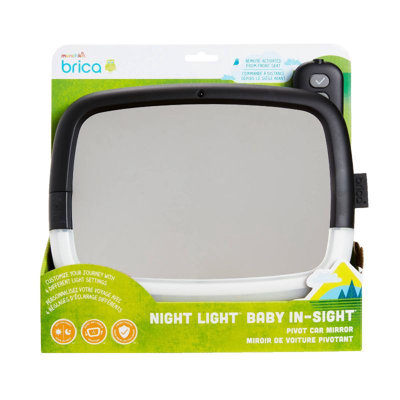 slide 6 of 7, Munchkin Brica Night Light Baby In Sight Pivot Car Mirror, 1 ct