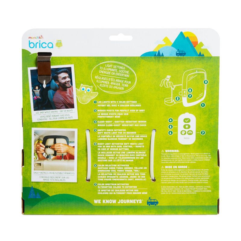 slide 7 of 7, Munchkin Brica Night Light Baby In Sight Pivot Car Mirror, 1 ct