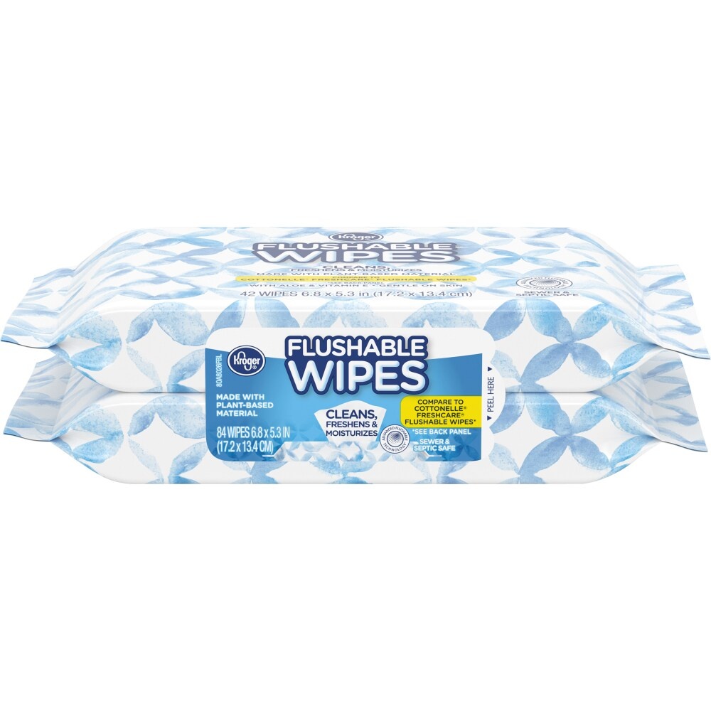 slide 1 of 1, Kroger Flushable Wipes, 84 ct