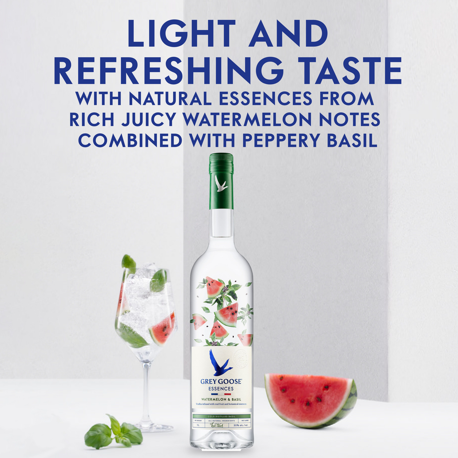 slide 3 of 5, Grey Goose Essences Watermelon & Basil Vodka With Natural Flavors 30% 100Cl/1L, 1 liter