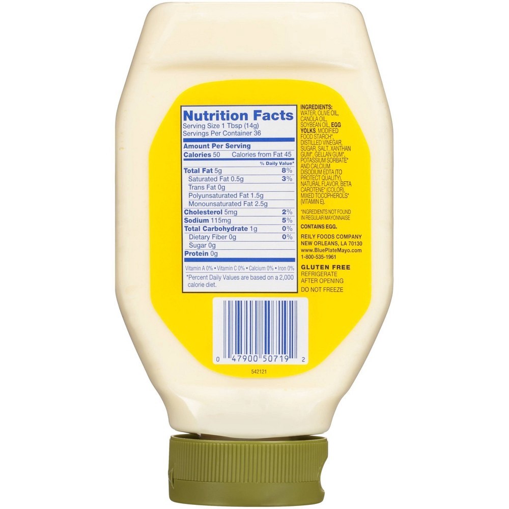 slide 4 of 5, Blue Plate Olive Oil Light Mayonnaise, 18 fl oz