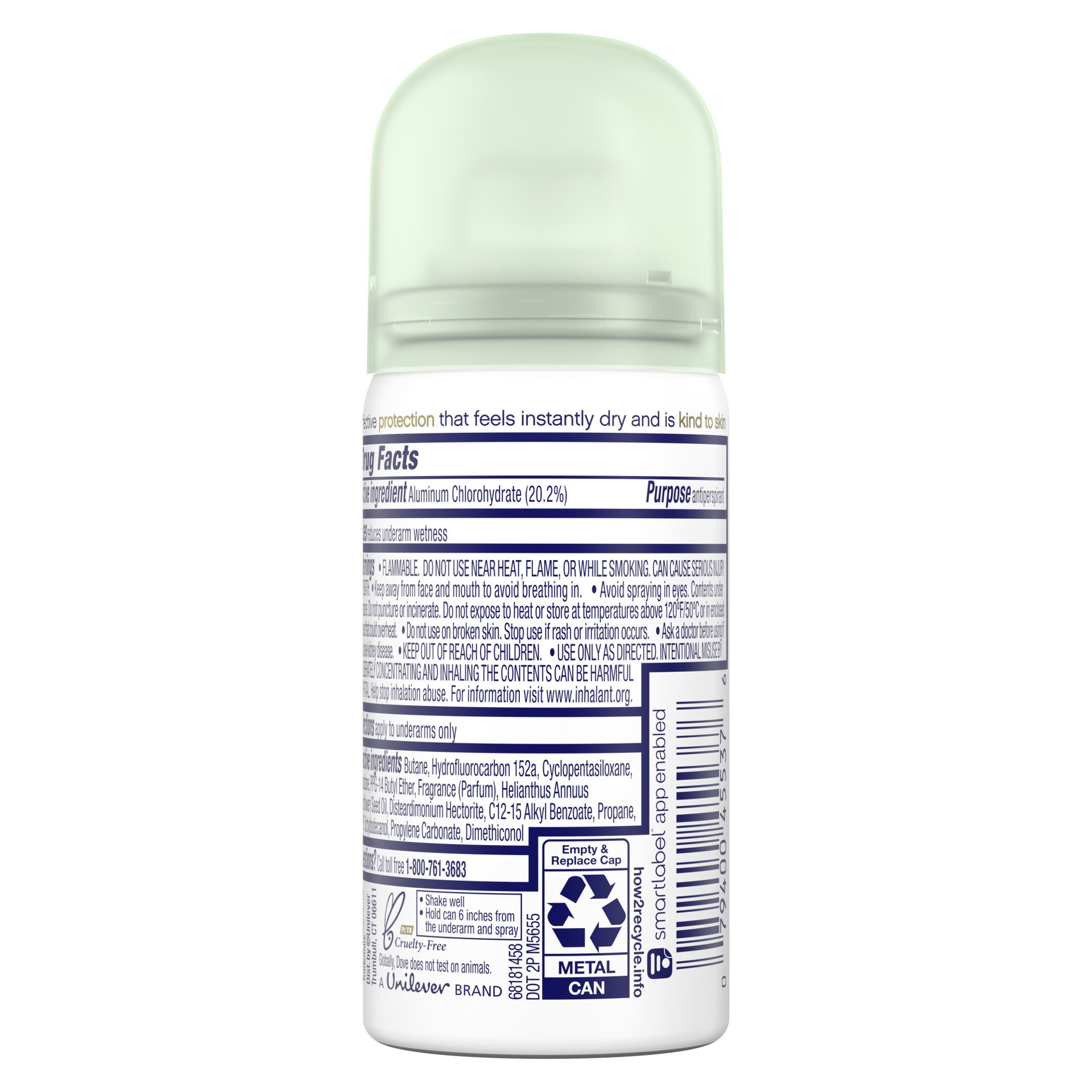 slide 3 of 4, Dove Advanced Care Travel Sized Dry Spray Antiperspirant Deodorant Cool Essentials, 1 oz