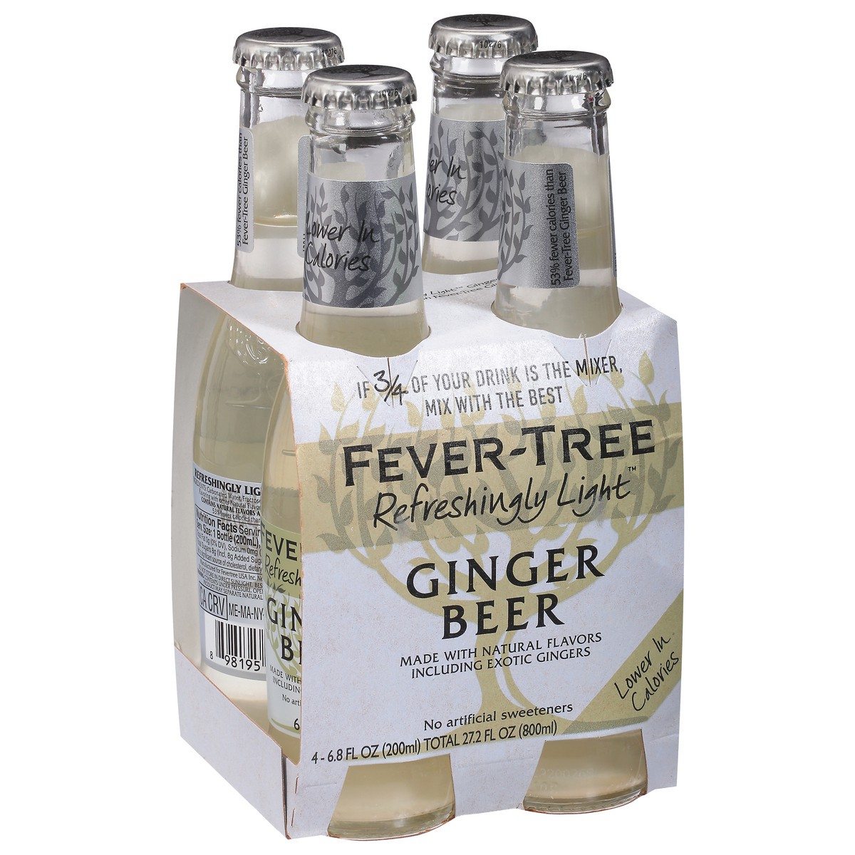 slide 3 of 9, Fever-Tree Premium Ginger Beer Light 4x200ml, 4 ct; 200 ml