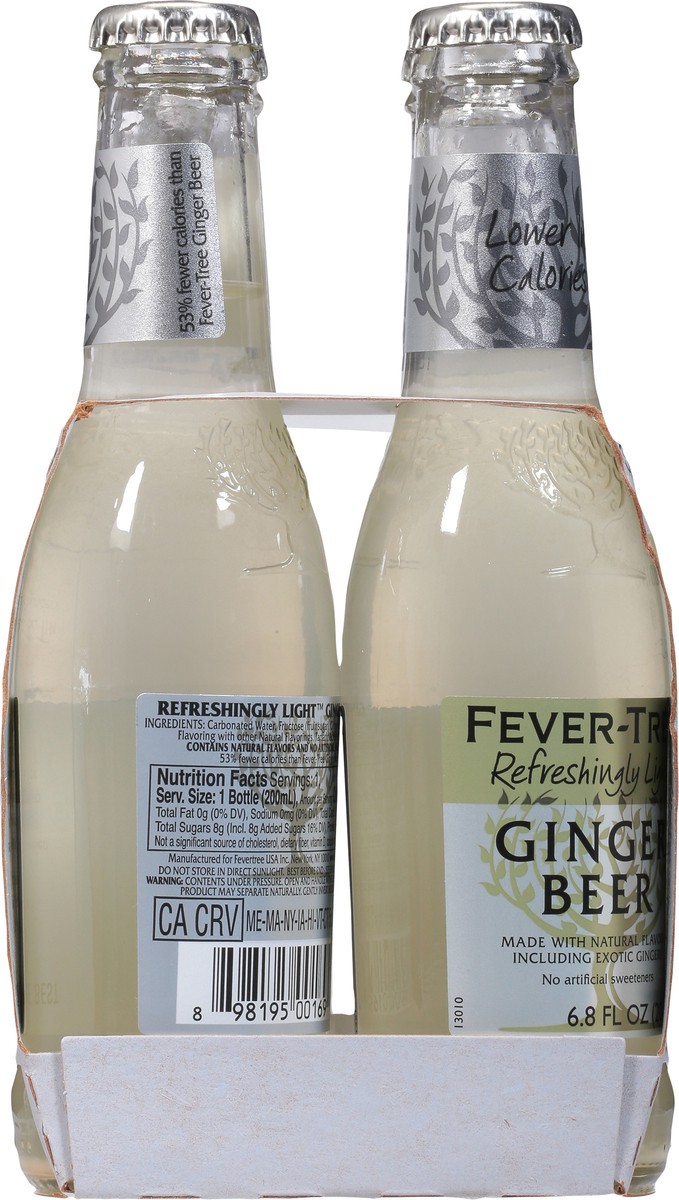 slide 8 of 9, Fever-Tree Premium Ginger Beer Light 4x200ml, 4 ct; 200 ml