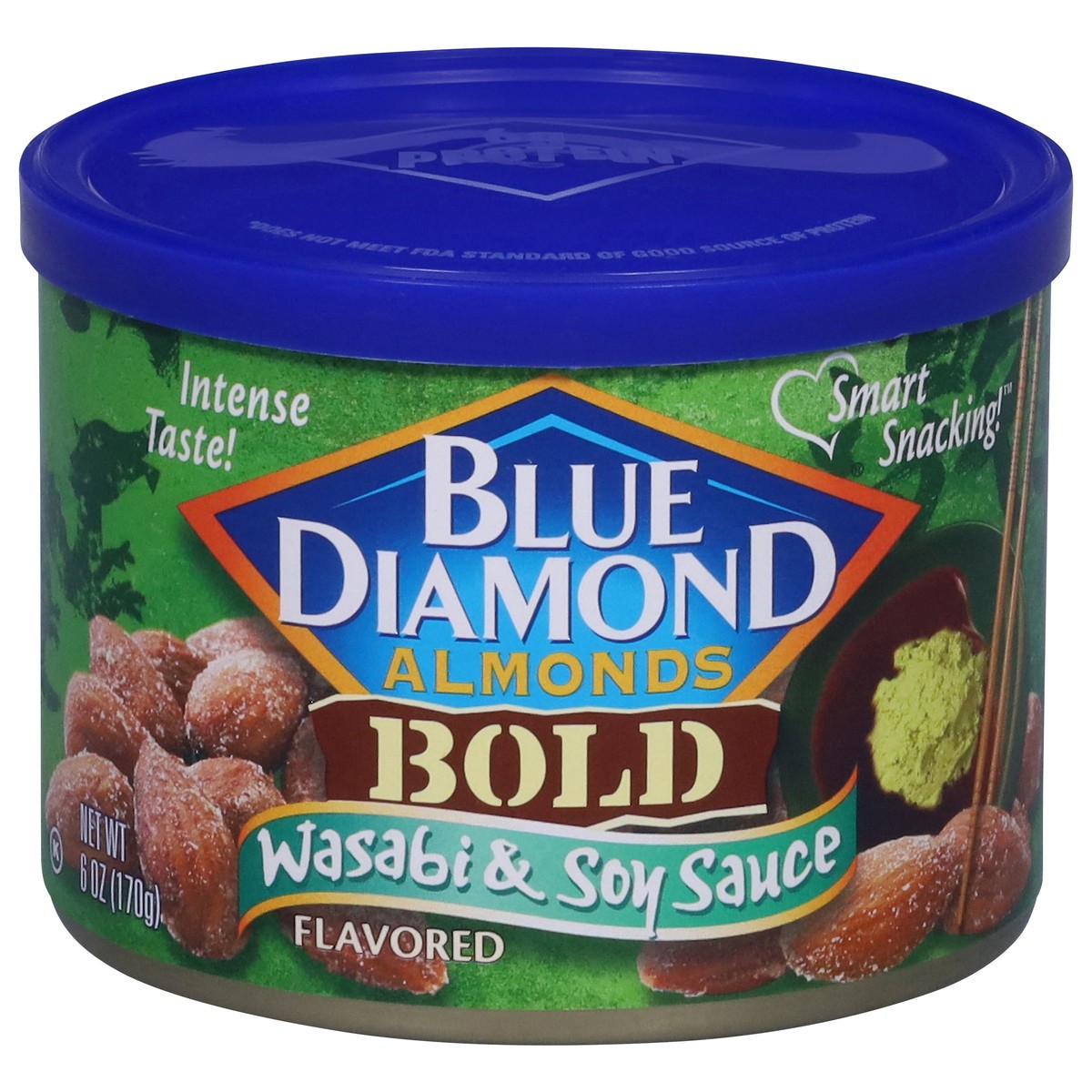 slide 1 of 2, Blue Diamond Bold Wasabi & Soy Sauce Almonds 6 oz, 6 oz
