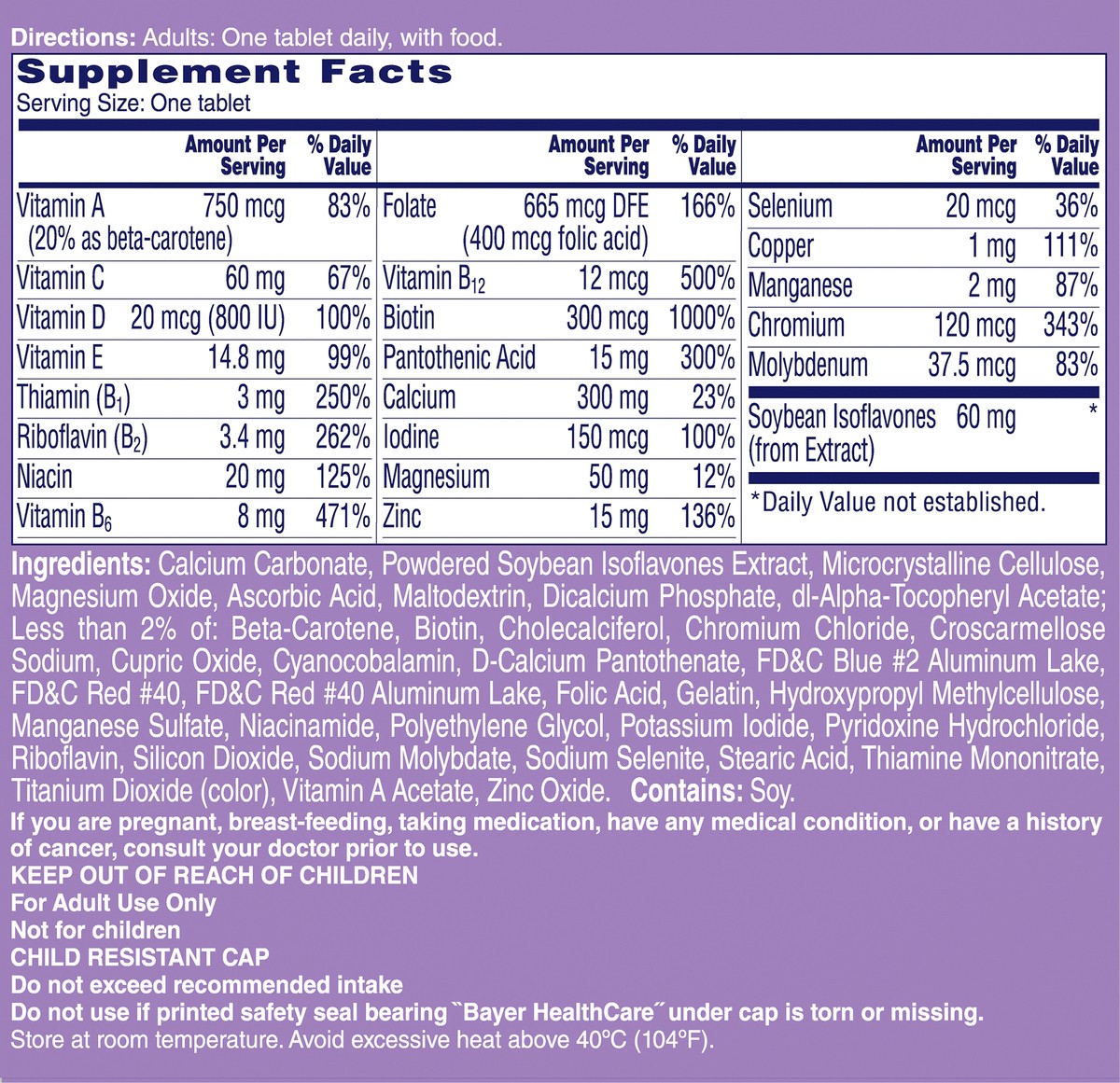 slide 3 of 6, One A Day Tablets Women's Menopause Formula 50 ea Box, 50 ct