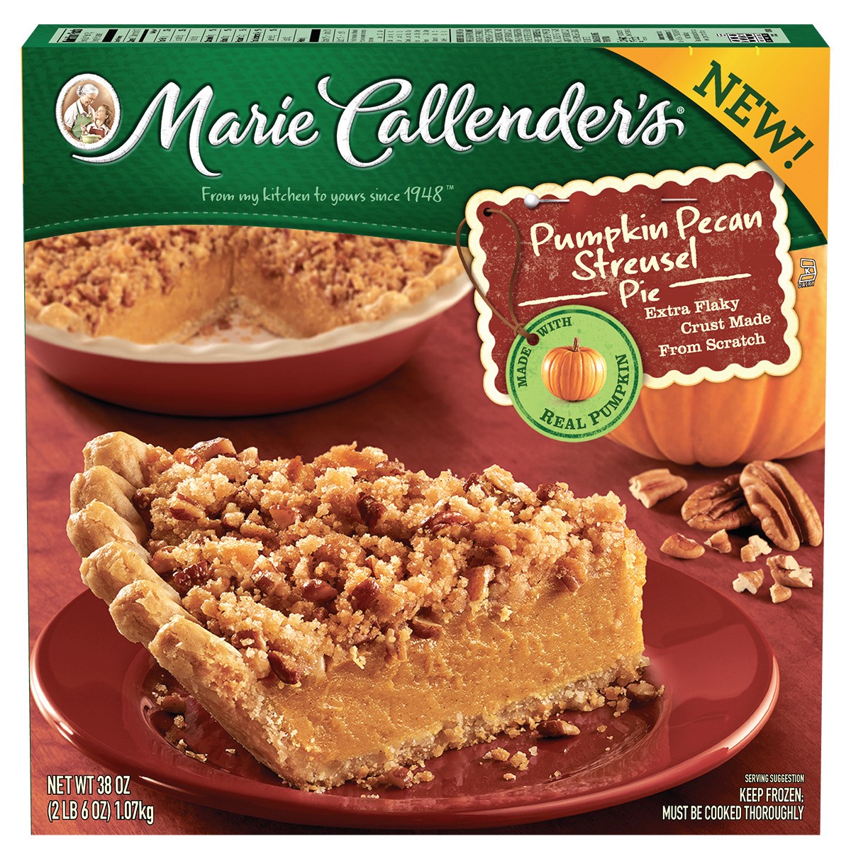 slide 1 of 4, Marie Callender's Frozen Pie Dessert, Pumpkin Pecan Streusel, 38 Ounce, 38 oz