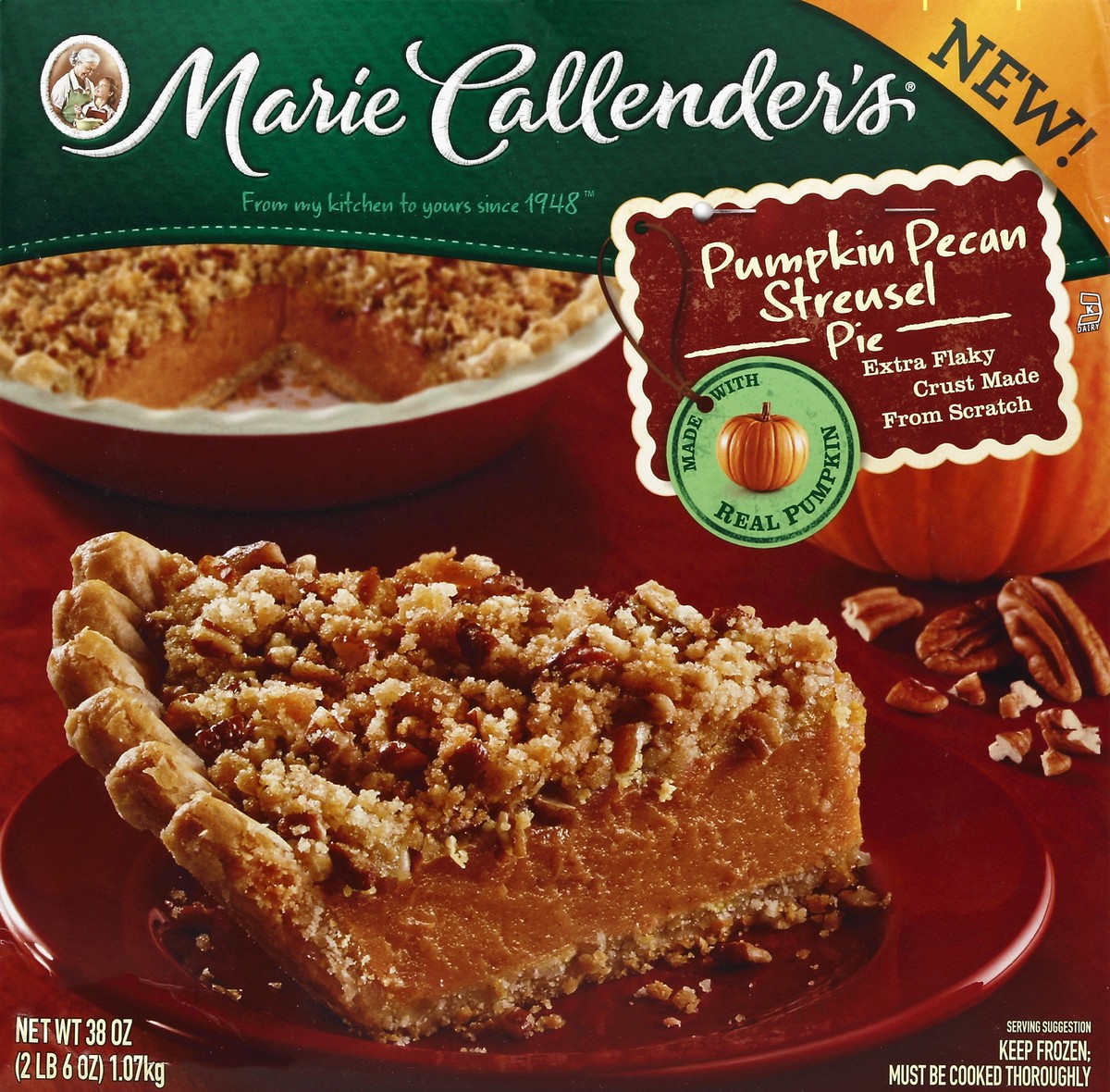 slide 3 of 4, Marie Callender's Frozen Pie Dessert, Pumpkin Pecan Streusel, 38 Ounce, 38 oz