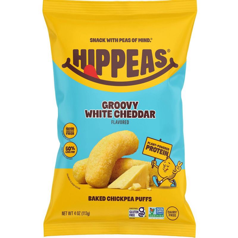 slide 1 of 6, Hippeas Groovy White Cheddar - 4oz, 4 oz