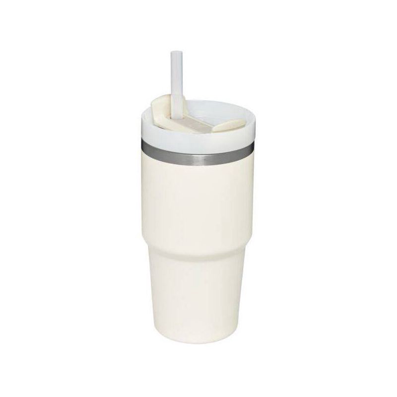 slide 2 of 5, Stanley 20oz Stainless Steel H2.0 FlowState Quencher Tumbler - Cream, 20 oz