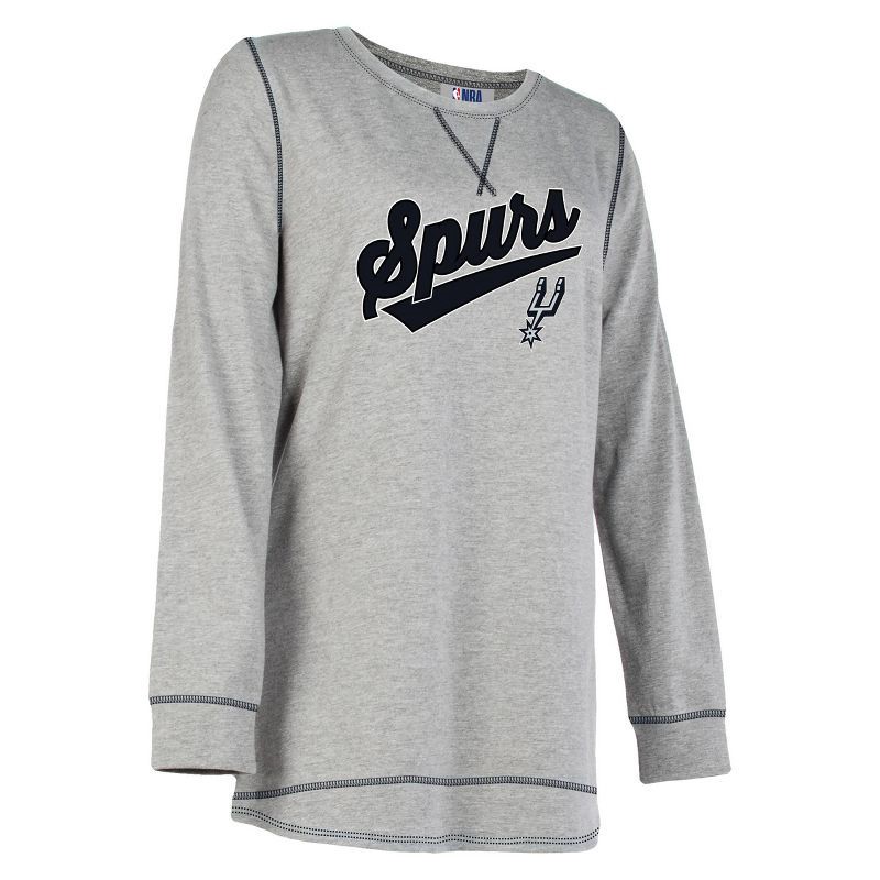 NBA San Antonio Spurs Women's Gray Long Sleeve Team Slugger Crew Neck T- Shirt - S 1 ct