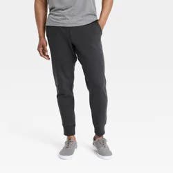 Men's Cotton Fleece Jogger Pants - All In Motion™ Black M: Bottoms, Zippered Pocket