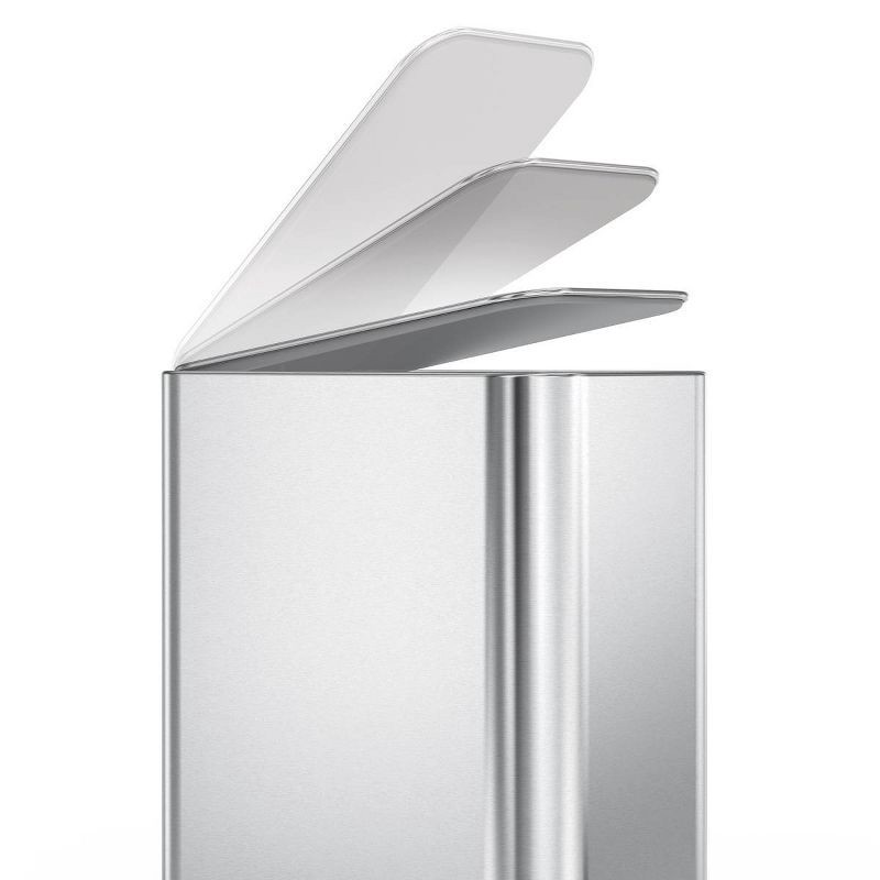 slide 6 of 8, simplehuman 5L Slim Bathroom Step Trash Can Stainless Steel Garbage Can with Built in Liner Pocket, 5 liter