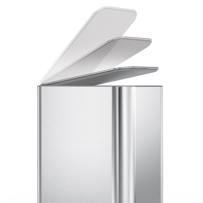 slide 8 of 8, simplehuman 5L Slim Bathroom Step Trash Can Stainless Steel Garbage Can with Built in Liner Pocket, 5 liter