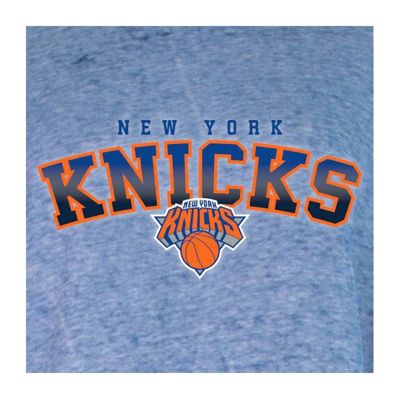 Nba New York Knicks Women's Ombre Arch Print Burnout Crew Neck