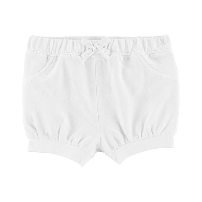 slide 1 of 1, carter's Newborn Pull-On French Terry Shorts - White, 1 ct